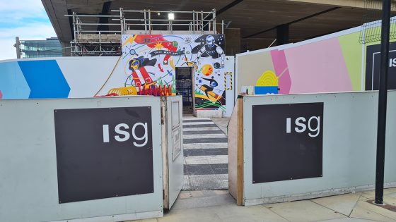 ISG hoardings in Kings Cross July 2024