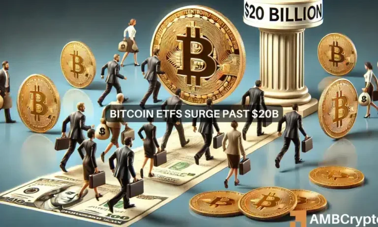 Bitcoin ETF inflows Surge Past 20 billion 1000x600