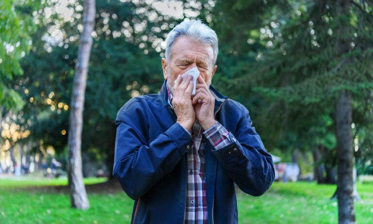 man with allergies